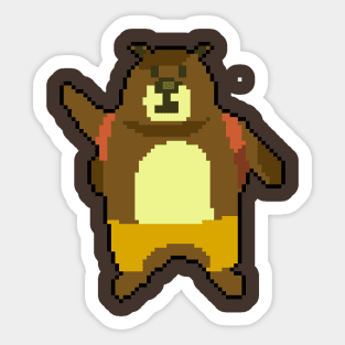 Bear Necessities: Pixel Art Bear Design for Nature-Inspired Fashion Sticker